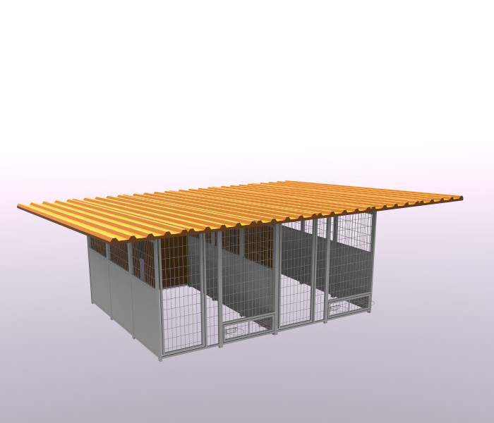 recinto in tubolare BOX con tetto in coibentato 4x3